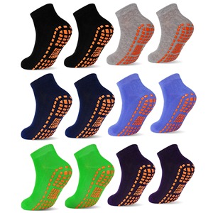 Calcetines de yoga antideslizantes hasta el tobillo, color sólido, agarre antideslizante para adultos, uso en verano, azul y negro - Product Image 6