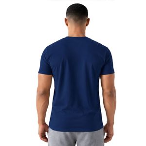 <b>Navy</b> <b>Blue</b> <b>Men's</b> Round Neck Short Sleeve Tee Classic Casual <b>Shirt</b> Comfortable Daily Outfit Basic Apparel Custom Garment Bulk - Product Image 4