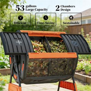 Compostiera da Esterno Arancione con Aeratore per Compostaggio Efficace all'Aperto - Product Image 2