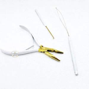 Professional Stainless Steel Hair Extension Tool <b>Set</b> with <b>Plier</b> Hooks and Wire Loop for Easy Application and Removal - Product Image 2