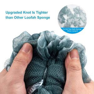 Long Wooden <b>Handle</b> Bath Brush Shower Loofah Body Scrubber Back Cleaning Brush Mesh <b>Sponge</b> Bathing Tool Bathroom Use - Product Image 3