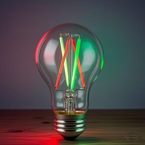 Lampadina LED E26 Base Media 60W Equivalente, 3 Temperature di Colore con Cambio Colore Rosso Verde 3CCT, LED A19 6W Vetro Trasparente 3 Colori - Product Image 3