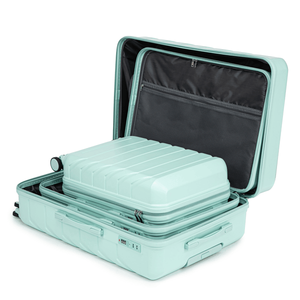 Valise trolley 3-en-1 en ABS et PC, tailles 20, 24 et 28 pouces, avec poignée télescopique en fer et caractéristiques en alliage, couleur vert menthe - Product Image 4