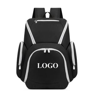 Customized Logo Youth Basketball Soccer Sports <b>Backpack</b> Zipper <b>Canvas</b> Material Arcuate Shoulder Strap-Lightweight - Product Image 5