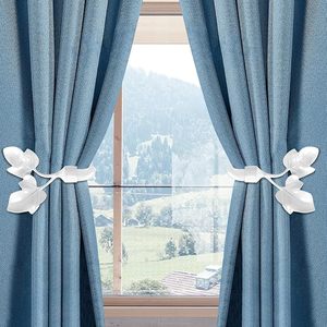 Embout décoratif blanc moderne en forme de feuille pour tringle à rideau, pour fenêtre de maison - Product Image 6