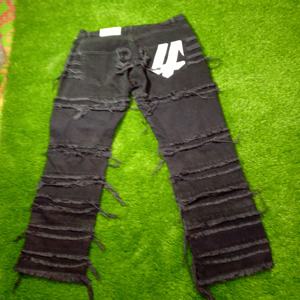 Pantalones Vaqueros para Hombre, Estilo Hip-Hop, Ajustados, Elásticos, con Rasgaduras en las Rodillas, Color Sólido Negro y Azul, para Otoño y Verano, Tallas S-4XL - Product Image 2