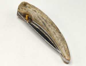 Cuchillo utilitario Drop Point con hoja de acero y mango de madera, cuchillo de supervivencia para exteriores, 0.5 mm de grosor, 6.7 pulgadas de longitud total - Product Image 3