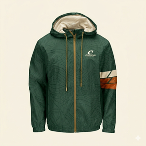 Veste coupe-vent à capuche pour homme de haute qualité, motif uni, style sportif, fermeture éclair, vêtement d'extérieur, logo personnalisé, couture sans couture - Product Image 6
