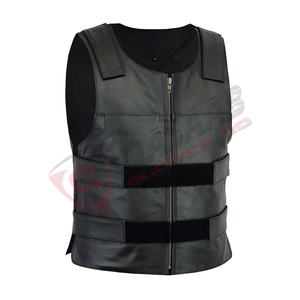 Custom Winter Breathable Genuine Leather Biker Motorcycle Vest Thick Leather <b>Waistcoats</b> Racing Moto Sleeveless Motorbike Vest - Product Image 6