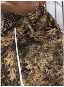 Sweat-shirt à capuche camouflage pour homme, tricoté en polyester respirant, coupe oversize, style décontracté automne, coupe régulière, avec poches - Product Image 3