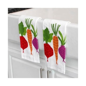 Cute Rooster bordado Puffy 100% algodón orgánico GOTS certificado proveedores indios fiable respetuoso con el medio ambiente polar toallas de cocina - Product Image 6