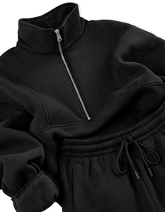Sudadera Corta con Capucha Personalizada con Logotipo, 100% Algodón, Transpirable, Informal, Unisex, para Exteriores, con Media Cremallera y Cuello Alto de Forro Polar - Product Image 6