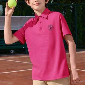 Polos de golf pour jeunes axés sur le confort, hauts à col pour garçons, vêtements de sport de golf junior, tissus extensibles, chemises athlétiques - Product Image 3