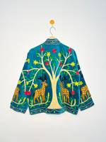 Blouson Bomber en Velours de Luxe Suzani pour Femme, Broderie Artisanale, Léger, Style Bohème, Vêtement Tendance Vintage Automne-Été