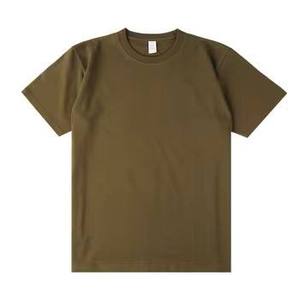 Camiseta de Manga Corta para Hombre, Talla Grande, Color Sólido, Cuello Redondo, Estilo Casual Urbano, Tejido de Punto, 100% Algodón, Teñido Liso en Rojo, Ecológico - Product Image 3