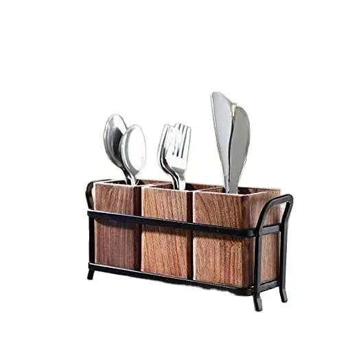 Лидер продаж, деревянный держатель для ложек, металлическая подставка, обеденный стол, кухонные аксессуары, декоративная ложка, дерево акации