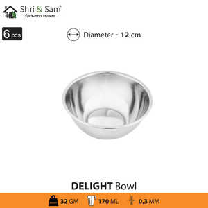 6 PCS Délicieux bols d'enchères en acier inoxydable - Product Image 2