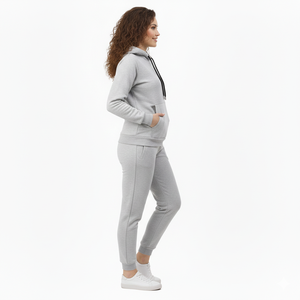 Conjunto Deportivo de Invierno para Mujer, Sudadera con Capucha y Cordón Ajustable, Pantalones Jogger de Felpa de Algodón Estampados, Secado Rápido y Transpirable - Product Image 4
