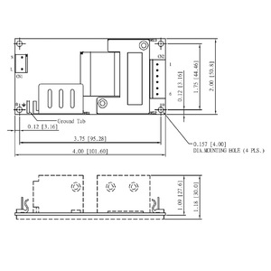 Alimentation électrique AC-DC à cadre ouvert UL60601-1, 48W 24V 2A, niveau d'isolation de classe BF unique, émissions de niveau B, taille compacte, pour laboratoire - Product Image 2