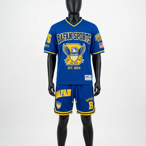 Premium 190 GSM Breathable Polyester Football Jersey Short Set Blue Green <b>Heat</b> Print for men's set - Product Image 3