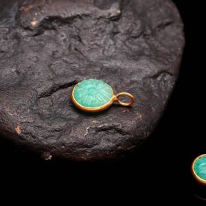 จี้หินอะเมโซไนต์รูปดอกไม้แกะสลักด้วยมือ พร้อมตัวเรือนเงินแท้ 925 สำหรับทำเครื่องประดับ ขายส่ง - Product Image 2