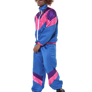 Chándal para hombre con bloques de color, manga larga, cierre de cremallera, corte holgado, estilo hip hop con bolsillos laterales, para primavera - Product Image 3