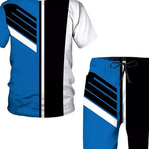 Ensembles courts pour hommes, vêtements de sport de haute qualité, t-shirt et short, ensemble 2 pièces, coton polyester, logo personnalisé - Product Image 2