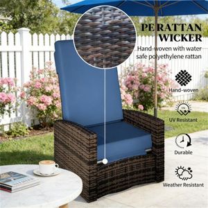 Sedia da Esterno per Soggiorno, Sedia a Sdraio da Giardino, Arredamento da Patio Resistente alle Intemperie per Interni ed Esterni - Product Image 2