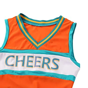 Costume de pom-pom girl personnalisé pour femme, uniforme en polyester à séchage rapide, tenue de danse scolaire, haut dos nageur, jupe à taille élastique - Product Image 6