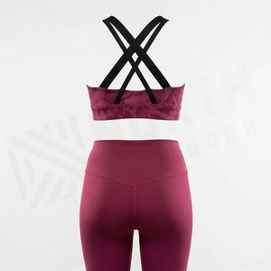 Women's 2 Piece Yoga Set Crisscross Straps Sports Bra High Waist <b>Leggings</b> <b>Floral</b> Camo Print - Product Image 2