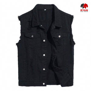 Gilet en jean personnalisé Ryan Pro Gear pour hommes, fermeture à boutons, tissu respirant avec logo personnalisé - Product Image 1