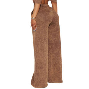 Pantalones Deportivos de Moda Invernal Estilo Hip Hop, Lavados con Ácido, Talla Grande, 80% Algodón, 20% Poliéster, con Logotipo Bordado e Impreso para Mujer - Product Image 2