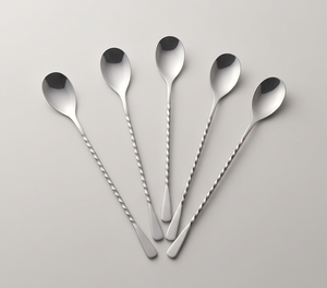 Fine Quality Stainless Steel <b>Bar</b> Spoons Minimalist Design Twisted Handle Cocktail Stirring Reusable <b>Bar</b> <b>Tools</b> - Product Image 1