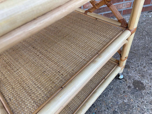 rattan Rolling <b>Serving</b> Cart Service Buffet Rattan Wicker Tropical Regency Pencil - Product Image 2
