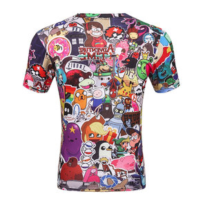 T-shirt pour homme à motif abstrait imprimé par sublimation, manches courtes, col rond, tricoté, coupe classique, 100% streetwear - Product Image 3