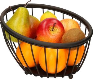 Panier à fruits élégant en métal avec cadre décoratif, idéal pour la cuisine, la table à manger ou la décoration du salon, pour la présentation de fruits frais. - Product Image 3