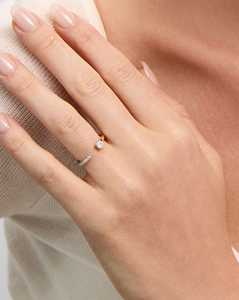 Lab Grown Diamond Stackable Ring Custom 10K 14K Solid Gold 1.5mm Width Minimalist Open <b>Gap</b> Bypass Matching Engagement Wedding - Product Image 2