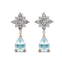 Hochwertiger natürlicher Edelsteins chmuck 925 Silber Teardrop-förmige blaue Topas-Blumen ohrringe für Frauen Destiny Jewell ery
