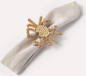 Anneau de serviette artisanal tissé en perles de couleur turquoise, élégant et fait main, pour la décoration de table nautique de luxe lors de mariages et banquets côtiers - Product Image 4