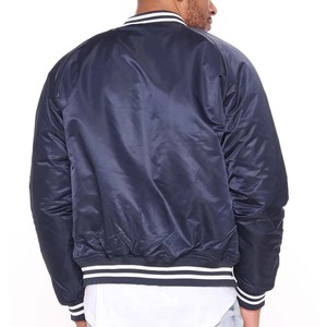 Service OEM, vente en gros, logo personnalisé, veste en satin 100% polyester, style varsity, grande taille pour hommes - Product Image 4