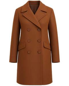 <b>Mens</b> Wool Blend Double Breasted Peacoat Winter <b>Long</b> <b>Jacket</b> with Lapel Collar Flap Pockets Warm Formal Casual Overcoat Outerwear - Product Image 1