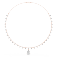 Collar con Colgante de Moissanita, Plata de Ley 925, Chapado en Oro, Forma Clásica de Amantes, Regalo para Mujer, Cadena con Certificación de Terceros