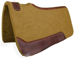 Tapis de selle en feutre de laine occidental personnalisé, équipement d'équitation de qualité supérieure avec renforts en cuir, vente en gros, fabricant d'usine - Product Image 3