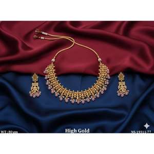 Exclusivo Conjunto de Collar de Oro de Alta Gama, Joyería Étnica de Diseño para Novias, Conjunto de Collar Tradicional para Bodas, Estilo Festivo y de Fiesta - Product Image 4