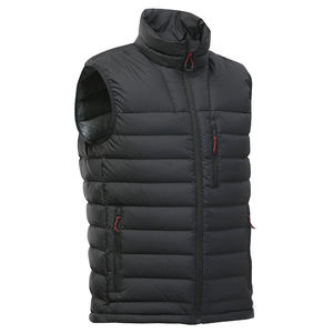 เสื้อกั๊กพัฟเฟอร์ผู้ชายสีดำราคาส่งถูก แบบควิลท์ ดีไซน์สั่งทำได้ คอตั้ง แขนกุด - Product Image 3