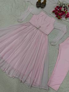 Low MOQ Wholesale Ethnic Wear Ready Stock Fast Shipping OEM Manufacturer Private Label Women's Pure Faux Georgette Kurta/<b>Kurti</b> - Product Image 6