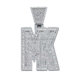 Colgante de moissanita personalizado MK de Plata de Ley 925, fabricación de colgantes personalizados para joyería de moda Unisex - Product Image 1
