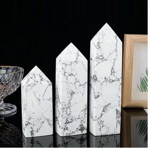 Obelisco de Howlite Natural Chakralume, Torre de Cristal Tallada y Pulida, Piedra Blanca Curativa, Reiki, Meditación, Energía, Estilo Vintage - Product Image 1