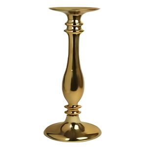 Porte-bougie décoratif classique en aluminium coulé fini or brillant pour la décoration de la maison, fait main et personnalisé - Product Image 1