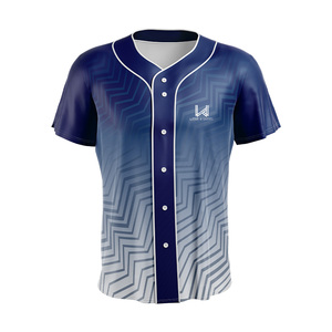 Maillots de baseball personnalisés pour équipes universitaires/club, logo imprimé numériquement sur le devant, manches courtes, extensibles dans quatre directions, écologiques - Product Image 2
